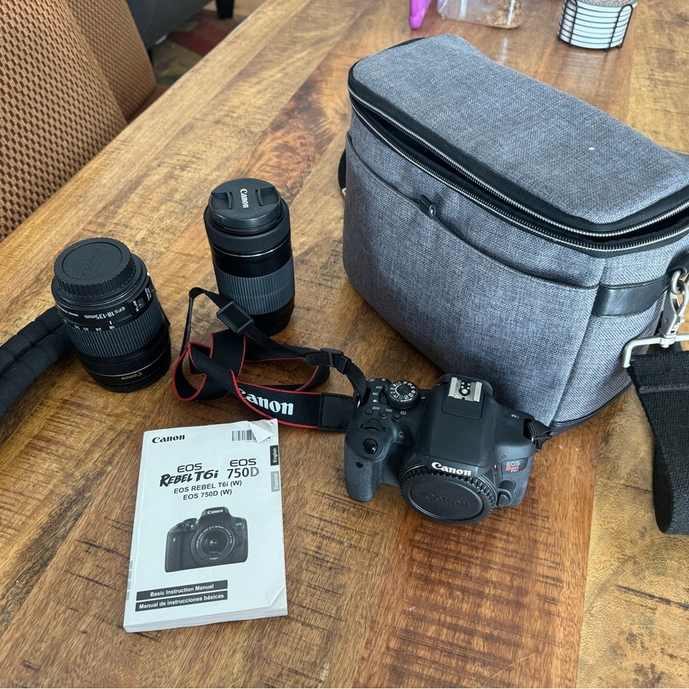 Canon EOS Rebel T6i 750D DSLR Camera Kit - Black